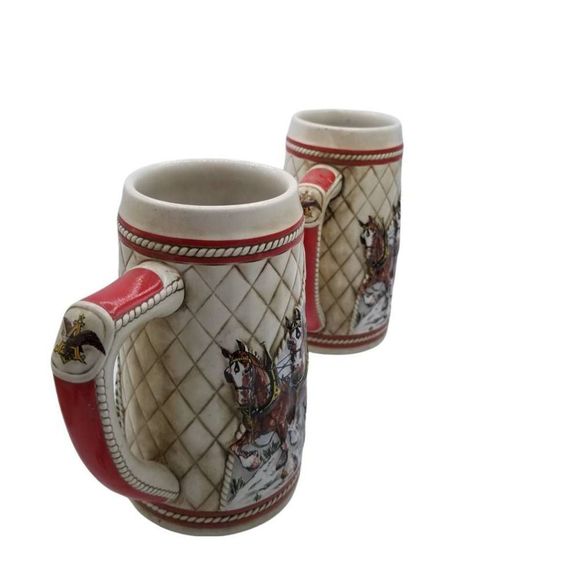 Budweiser Anheuser Busch 2 Clydesdales Collectible Steins Tankards Ltd Ed 1985 - Picture 12 of 12